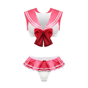 Conjunto de Lencería de Alta Calidad con Cuello <span class=keywords><strong>en</strong></span> V, Estilo Uniforme de Marinero, Minifalda de Estudiante de Dibujos Animados, Ropa Interior, Conjuntos de Uniforme para Actuaciones - Product Image 5