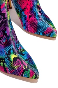 Mixed Color Snake Print Side Half-zip Women Over Knee High <b>Boots</b> Stiletto Ladies Pointed Toe Thigh High Long Booties Big Size 43 - Product Image 5