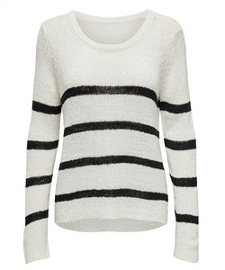 Pull décontracté à rayures pour femme, coupe ample, automne (55% acrylique, 45% nylon) - Product Image 2