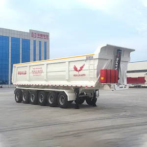 China Factory Heavy Load 3 Axles Cargo Trucks Tipper Semi Trailer Rear Dump Trailer For Sale