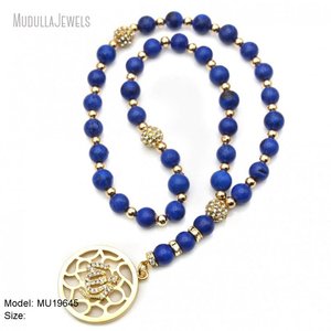 MU19645 azul real turquesa Misbah Hadhrat <span class=keywords><strong>Zahra</strong></span> islámico 33 cuentas de oración oro musulmán Alá Tasbeeh Tasbih chapado en oro religioso - Product Image 6