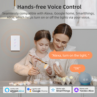 Interrupteur mural tactile intelligent AVATTO ZigBee en verre concave 2.5D 120 US 1/2/3/4 Gang, commande à distance par application, compatible avec Google Alexa