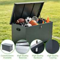 Boîte de rangement extérieure mobile 520L, panneau imperméable monobloc, couvercle en acier galvanisé résistant à la rouille, boîte de rangement pour jardin
