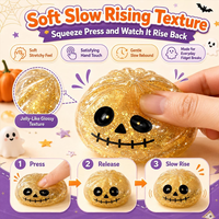 Lot de 5 jouets anti-stress avec décoration d'Halloween mignonne, Squishies Ghost Bao Bun et Squishies Dumpling effrayants à paillettes pour Halloween
