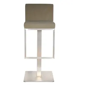 블랙 바 카운터 의자 홈 캐주얼 카페 가구 스테인레스 스틸 기본 금속 사용자 정의 높은 바 의자 가죽 현대 바 의자