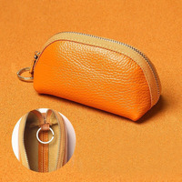 Usine Petit Clé Écouteur Sac De Rangement Logo Personnalisé En Cuir PU Femmes Fermeture Éclair Porte-Monnaie Sac Avec Porte-clés