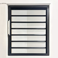 Système de fenêtre à persiennes verticales sur mesure, cadre en aluminium, verre trempé avec persiennes, design moderne de grille de fenêtre à persiennes pour la sécurité