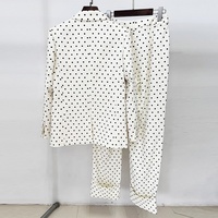 Ensemble tailleur pantalon et blazer à pois avec nœud élégant, livraison rapide, pour femme