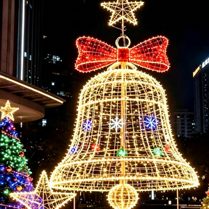 Lumières de Noël 3D en forme de cloche pour l'extérieur, IP65, pour les parcs à thème, les festivals d'hiver et les projets de décoration de centres commerciaux - Product Image 1