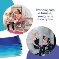 Kit de 5 Mini Bandas Elásticas de Resistencia para Ejercicio, Gimnasio y Terapia Física, Color Azul