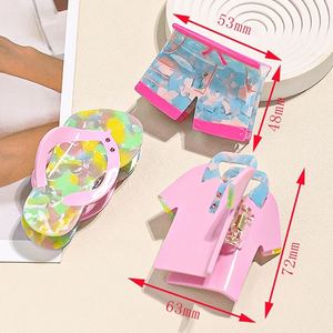 Drôle Boho Plage Vacances Coloré Vêtements Pantoufles Forme Acétate Cheveux Griffe Clips Pince Exquis Mode Cheveux Accessoires - Product Image 6