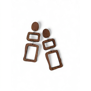 Boucles d'oreilles en bois naturel écologiques, bijoux faits à la main, accessoires légers pour femmes, vente en gros de composants de bijoux - Product Image 1