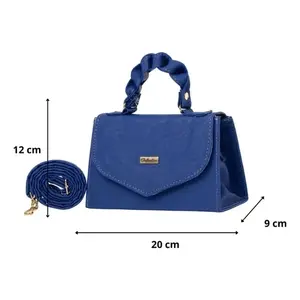 Sac bandoulière pour femme Bera, bleu royal, en PU, style vintage, fermeture à glissière, sangle simple, chaîne, 20 cm x 9 cm - Product Image 1