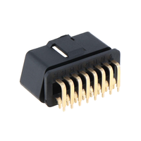 Connecteur d'interface de diagnostic automobile OBD2 mâle en plastique à 16 broches à 90 degrés