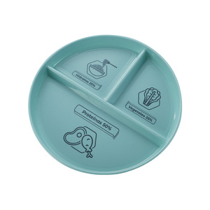 Wheat Straw Plastic Compartment <b>Plate</b> Nordic Blue White 3 Section Meal <b>Plate</b> For <b>Weight</b> Loss Dining Home Use - Product Image 5