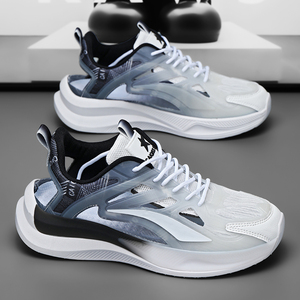 Zapatillas Deportivas de Moda para Correr y Caminar, Diseño de Corte Bajo, Transpirables, Antideslizantes, Suelas de Goma, Amortiguación EVA, con Cordones, Ligeras - Product Image 3