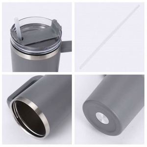 Stainless Steel Tumbler with <b>Straw</b> Double Wall Vacuum Insulated Travel Mug 6-12H Thermal Spill Proof Leak-Proof for All Colors - Product Image 2