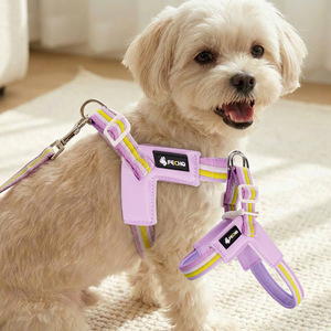 Arnés para mascotas en forma de V con rayas, transpirable y ajustable para perros y gatos - Product Image 3