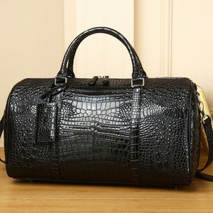 Wholesale Custom Large Satchel Handbag for Unisex Waterproof Durable Genuine <strong>Croc</strong>-Embossed Leather Zipper Closure Shoulder <strong>Strap</strong> - Product Image 1