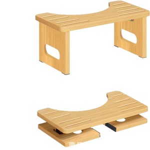 Tabouret de toilette en bois transfrontalier, repose-pieds de salle de bain, tabouret de douche pliant en bois - Product Image 5