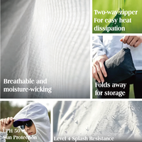 Chaqueta de Protección Solar Unisex de Manga Larga con Cuello Alto UPF50+ Protección UV Transpirable Ropa de Tela 100% Poliéster