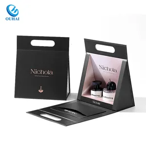 Luxury Cosmetics Portable Cardboard Packaging Box Latest Design With Custom Printed Logo Surface Hot Stamping Treatment