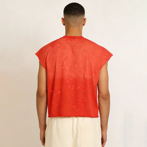 <span class=keywords><strong>Camiseta</strong></span> sin Mangas Vintage Desgastada, Ropa Urbana de Algodón Lavado con Estampado Digital, Venta al Por Mayor Personalizada - Product Image 3