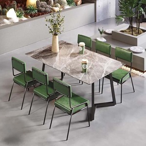 Lastra di roccia di lusso italiano moderno Hot Pot tavolo quadrato sedia combinazione High-End per <span class=keywords><strong>Bar</strong></span> e ristoranti commerciali - Product Image 3