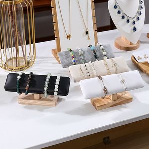 Expositor de Joyería de Madera para Venta al por Mayor y Menor, Bandeja y Soporte para Pulseras, Colgantes y Collares, para Tiendas y Cajas de Joyería - Product Image 1
