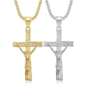 Men's Stainless Steel <b>Cross</b> Pendant Necklace With Jesus Christ Design For Gift - Product Image 1