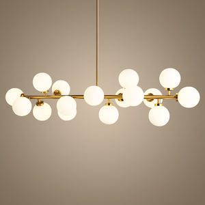 Nordique moderne hôtel éclairage <span class=keywords><strong>laiton</strong></span> cuivre lustre lampe blanc verre <span class=keywords><strong>boule</strong></span> led <span class=keywords><strong>suspension</strong></span> - Product Image 3