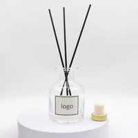 Bouteille diffuseur en verre vide personnalisable avec logo, sans BPA, écologique, avec bâtonnets en rotin naturel, pour éliminer les odeurs et parfumer la maison