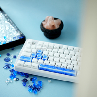 Ensemble de touches en céramique à glaçure cristalline bleue, barre d'espace, touches fléchées, touche Enter, en stock, compatible avec clavier mécanique à tige croisée