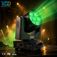 WEDOSTAGE Équipement d'éclairage de scène 7x40W RGB 4-en-1 Projecteur à tête mobile halogène Décoration de mariage CTO Wash Beam DMX512