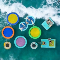 Hamac d'eau gonflable portable, ponton flottant de loisirs, île flottante pliable, anneau pour plusieurs personnes pour garder le corps au frais