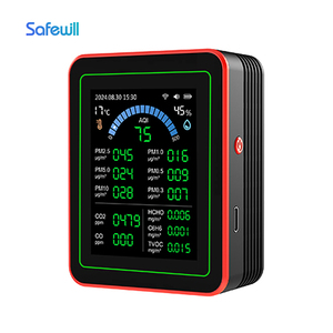 Moniteur de qualité de l'air domestique intelligent WiFi AQI CO2 CO HCHO TVOC C6H8 PM2.5 PM10 PM1.0 PM0.5 PM0.3 Température <span class=keywords><strong>Humidité</strong></span> Écran LCD IP54 - Product Image 1