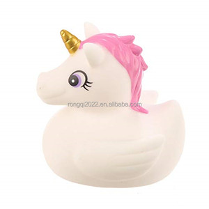 Unicorno anatra di gomma con luce LED carino galleggiante cigolante Mini gomma unicorno per doccia regalo festa di compleanno - Product Image 5