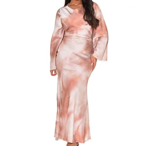 Robe décontractée en satin pour femme, coupe régulière, imprimé floral numérique, lavable, qualité supérieure, personnalisable en gros (OEM) - Product Image 3