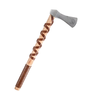 Hacha de Acero Inoxidable Hecha a Mano con Espiga Plana, Calidad Premium, Grado Industrial, con Funda de Cuero para Cortar Madera, Personalizada ZA DAMASCUS - Product Image 1