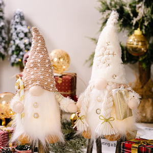 Muñeco de Rudolph Hecho a Mano para Decoración Navideña, Novedad, con Sombrero, Luces, Regalos, Barba Larga y Bastón para el Hogar - Product Image 4