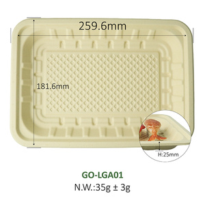 Barquette jetable pour viande fraîche en pulpe <span class=keywords><strong>de</strong></span> bambou compostable écologique Green Olive GO-LGA01 |   Antibactérien 72H |   Voyages biodégradables - Product Image 3
