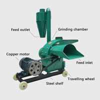 Machine à broyer les aliments pour animaux, modèle 420, broyeur de céréales, de paille, de foin sec et humide, coupe-paille, broyeur de haricots et de maïs, 400-2000 kg/h, 380V