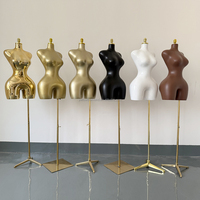 Mannequin de présentation de corps supérieur, modèle féminin, taille plus, en cuir mat doré, avec des hanches larges, style brésilien, Guangzhou HOT