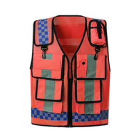 Gilet da Architetto Personalizzabile Multifunzione, Abbigliamento di Sicurezza Riflettente, Alta Visibilità Fluorescente, Chiusura con Cerniera, Abbigliamento da Lavoro