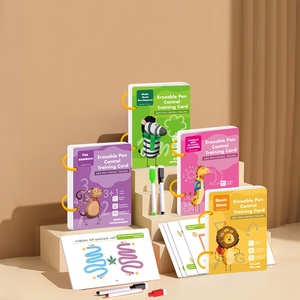 Tarjetas de entrenamiento de control del lápiz (de papel), herramienta de aprendizaje reutilizable y ecológica, con rutas de trazado guiadas para niños de 3 a 7 años, para estudio en casa - Product Image 1