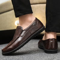 Chaussures à enfiler pour hommes en cuir PU moulé par injection, bout rond, noires, pour un usage quotidien, décontractées, écologiques