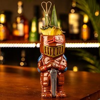 Verre à cocktail en céramique au design moderne et minimaliste, tasse Tiki à rayures verticales, verre décoratif pour bar, décoration de la maison
