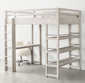 Meubles de chambre à coucher en bois modernes personnalisables, lit superposé confortable avec échelle - Product Image 4