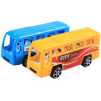 Fabricant de jouets chinois direct, jouet bus miniature à double étage en plastique pas cher à tirer en arrière pour la promotion