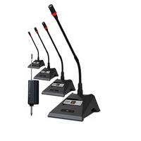 Microphone sans fil Aidi 2.4G, système sans fil un émetteur quatre récepteurs, pour conférence, discours, scène, professionnel, en plastique, pour performance radio